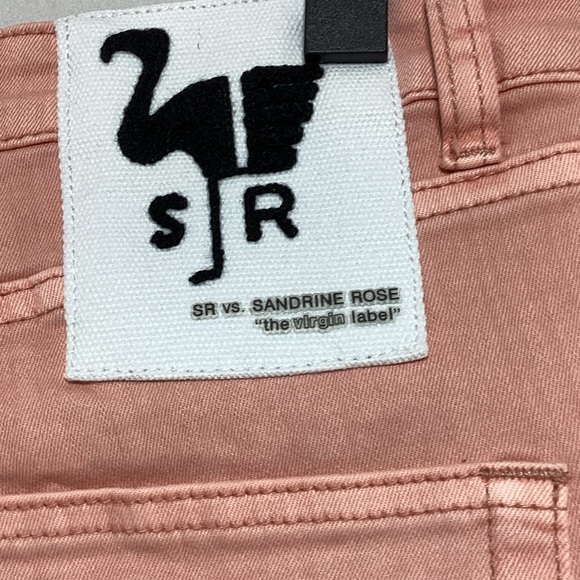 NWT SR vs Sandrine Rose the virgin label Women's Cropped Jeans in Soft Pink - Picture 9 of 15